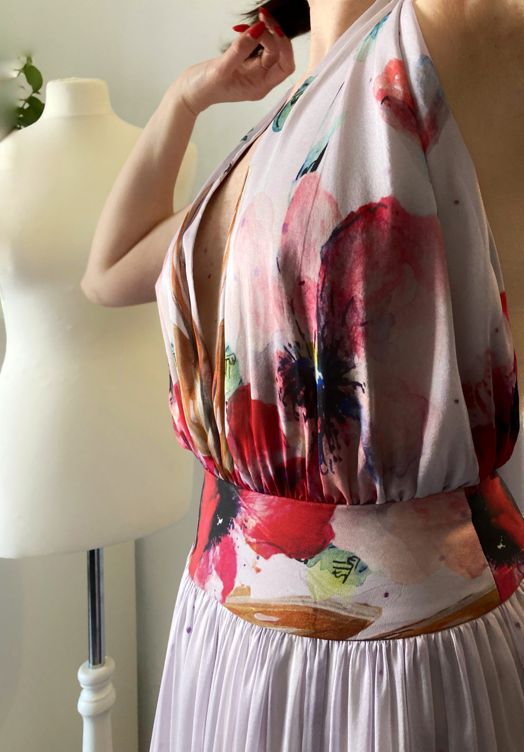 Abito Armony I Chiffon di Seta Papaveri - immagine 2