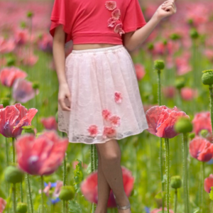 Gonna Floral II Pizzo Dipinto