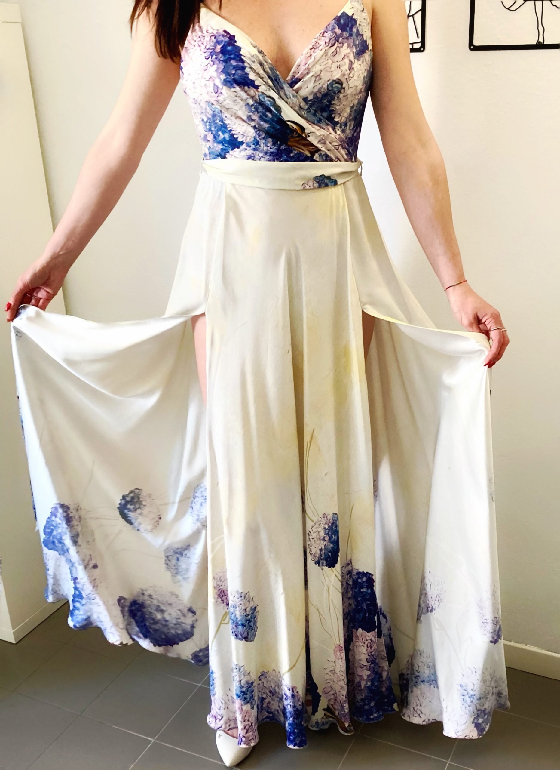 Abito Liberty II seta con ortensie - immagine 4