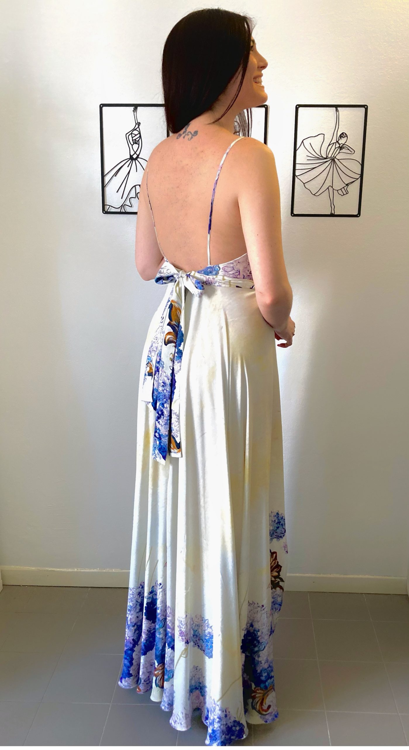 Abito Liberty II seta con ortensie - immagine 6