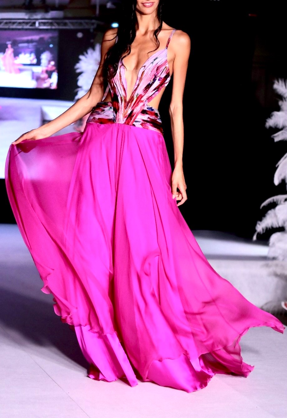 Abito Armony II Chiffon di Seta Papaveri