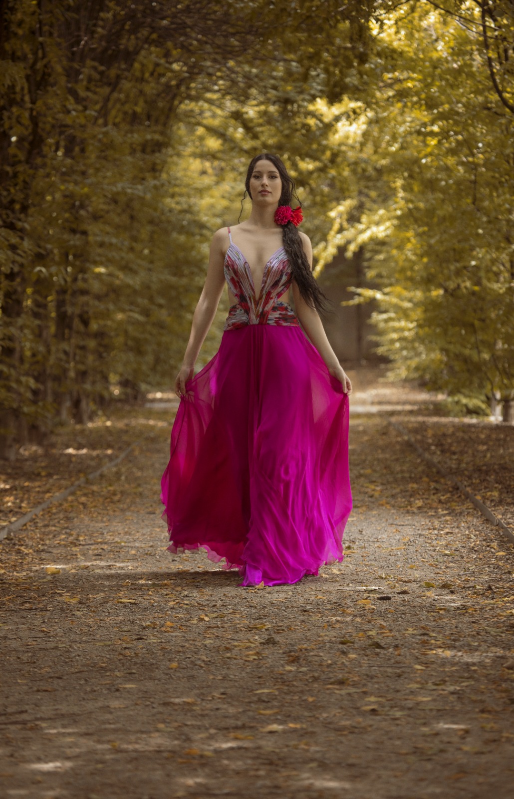 Abito Armony II Chiffon di Seta Papaveri - immagine 8