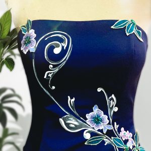 Corsetto Pasion Porte­ña II blue dipinto a mano