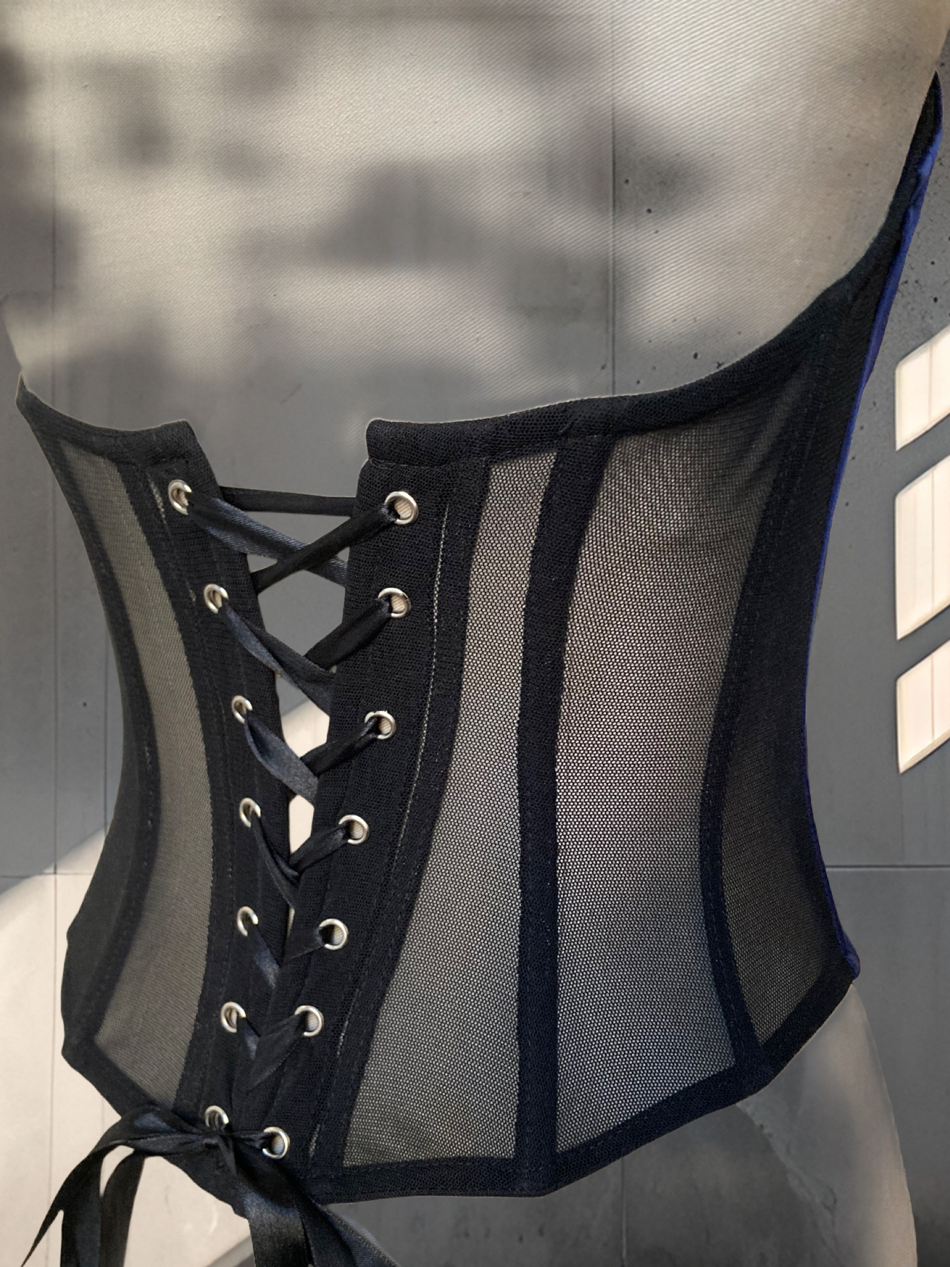 Corsetto Pasion Porteña II blue dipinto a mano - immagine 7
