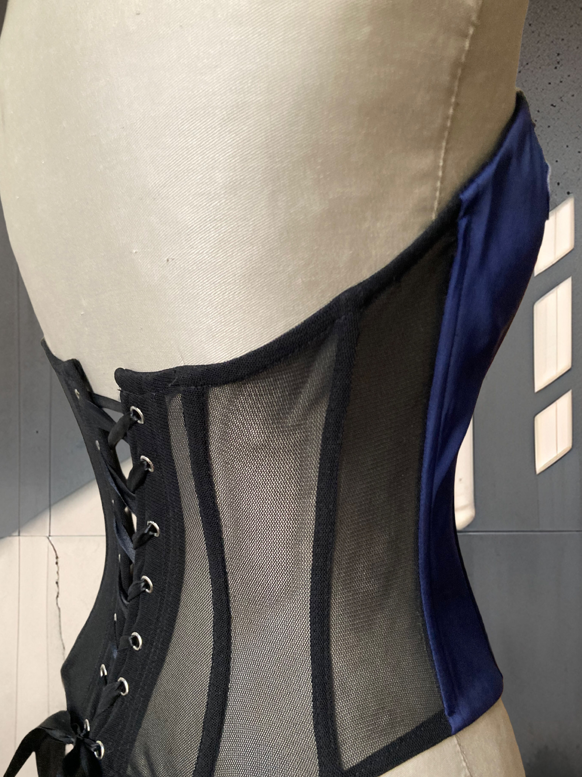 Corsetto Pasion Porteña II blue dipinto a mano - immagine 5