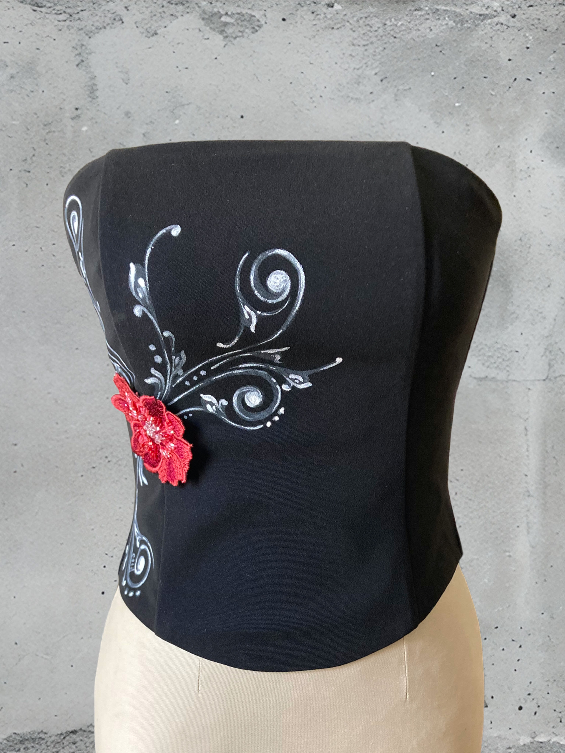 Corsetto Pasion Porteña III dipinto a mano - immagine 2