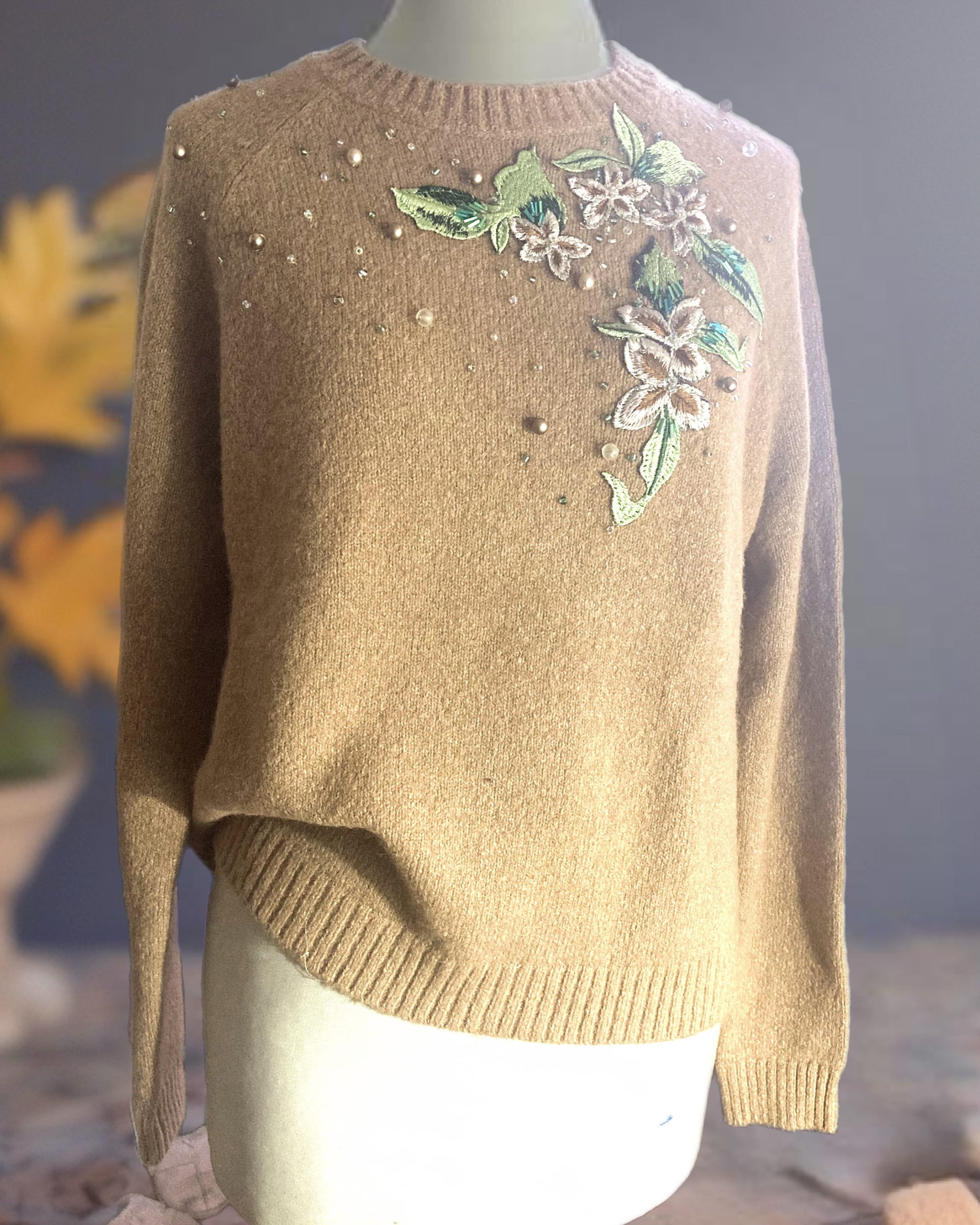 Maglione “Pennellate d’Autunno” – Colore Marrone - immagine 6