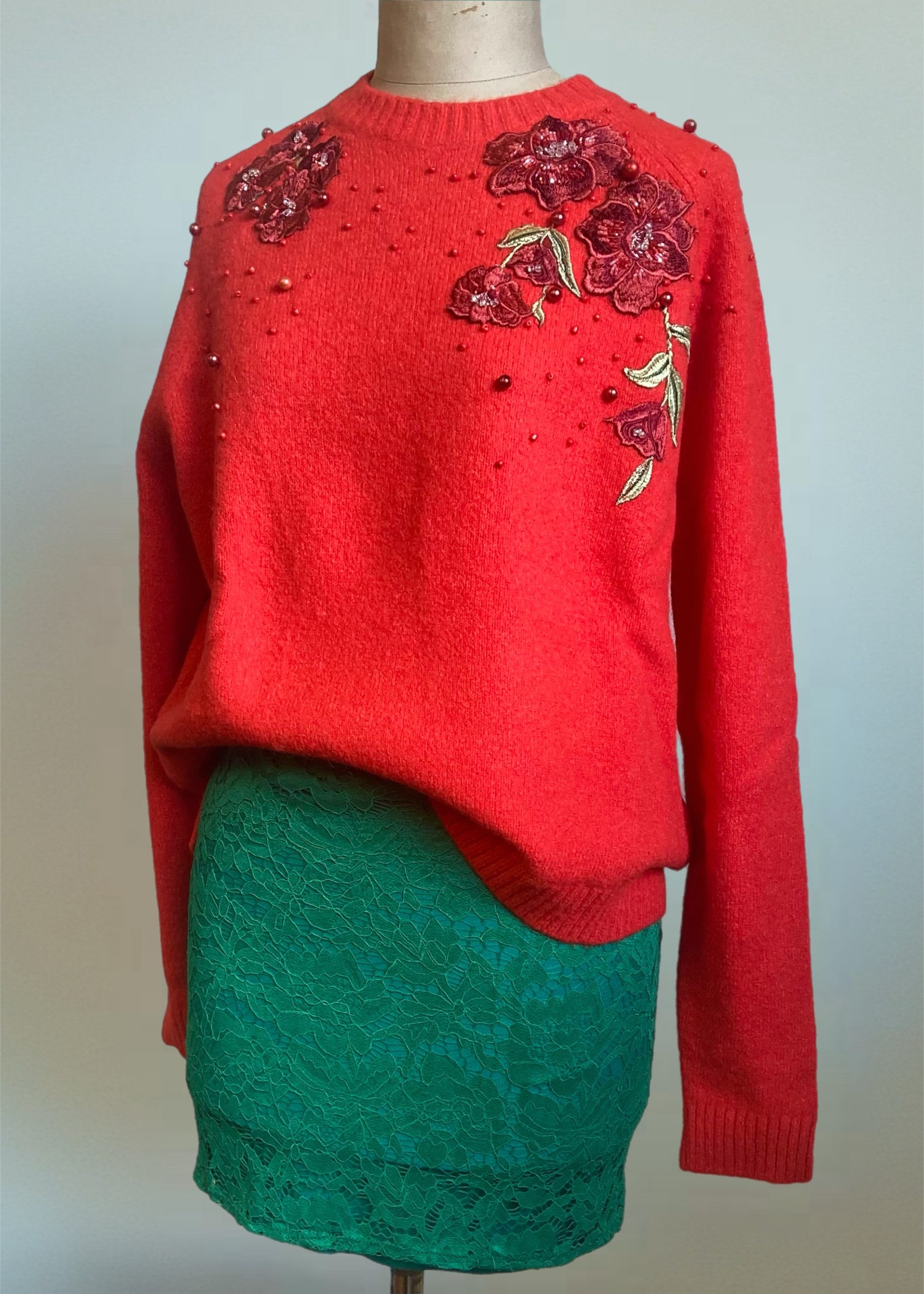 Maglione “Pennellate d’Autunno” – Colore Rosso - immagine 2