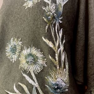 Maglione donna artigianale dipinto a mano – Colore verde